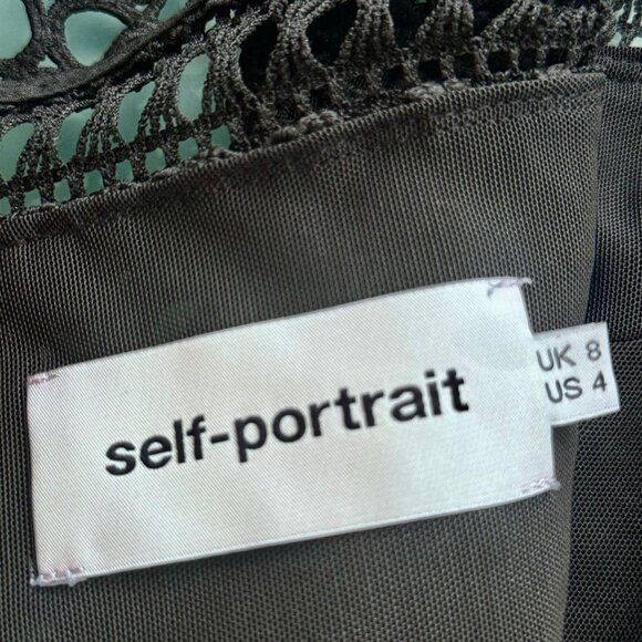 SELF-PORTRAIT NAVY FULL LENGTH DRESS (US SIZE 4) - Picture 4 of 4